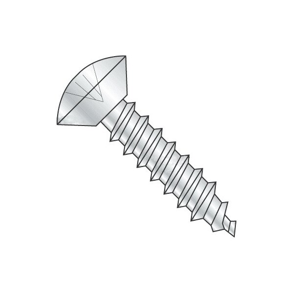 Newport Fasteners Sheet Metal Screw, #8-18 x 3/8 in, Zinc Plated Steel Oval Head Phillips Drive, 7500 PK 524357-7500 - main